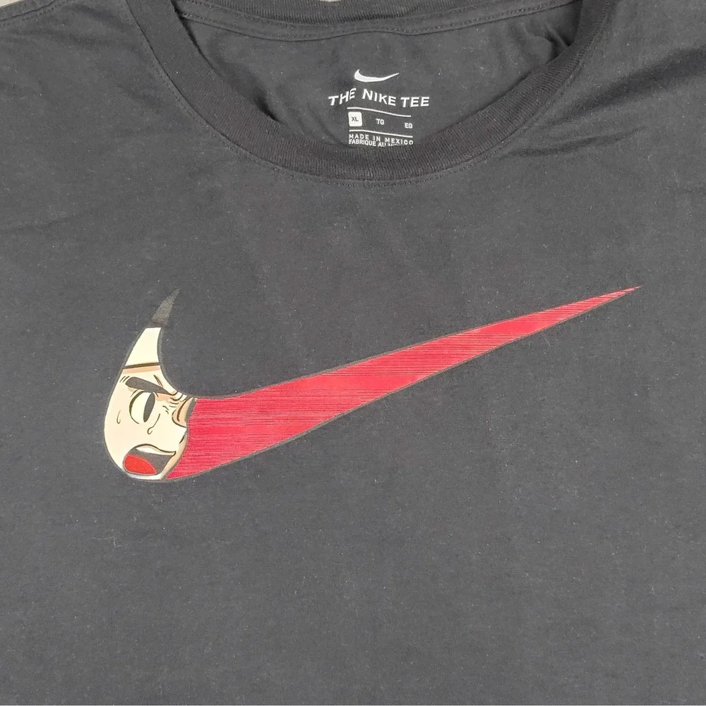 Nike Anime Basketball Graphic T Shirt Mens XL Black Swoosh Sports Cotton Tee